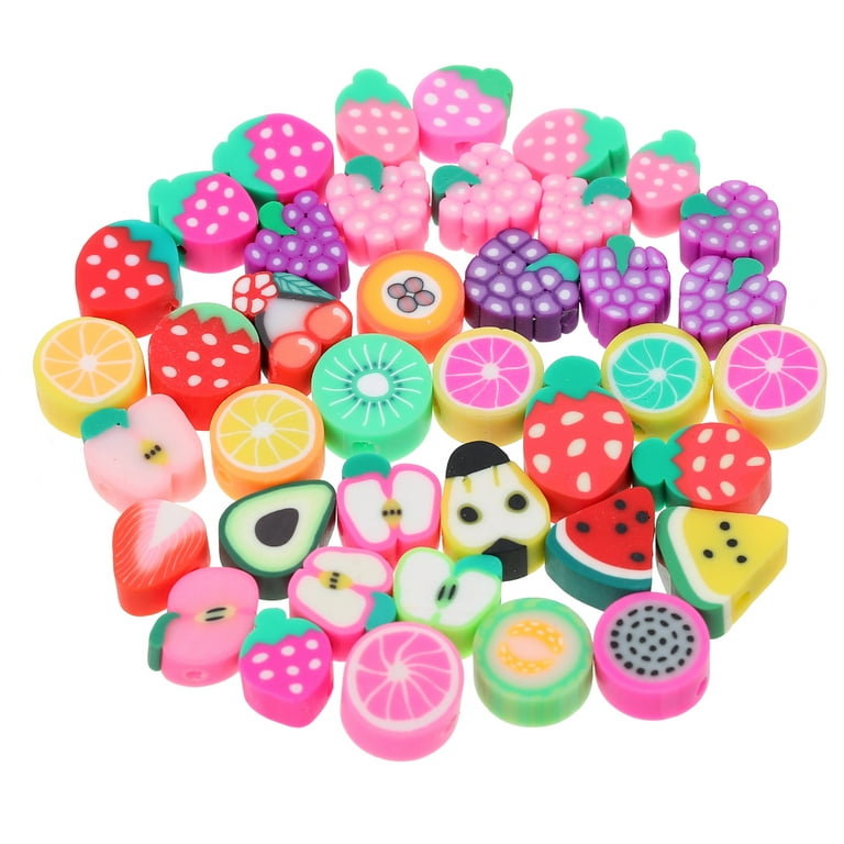 Polymer Clay Beads, Fruit Beads for Jewellery Making, Mixed Colour Fruit  Beads, Mixed Fruit Polymer Beads 