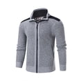 thumbnail image 4 of Suéteres de lana gruesa para hombre, cárdigan de punto de color sólido, nuevos de otoño e invierno, 4 of 5