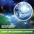 thumbnail image 5 of Bell + Howell Disk Lights Bronze – Heavy Duty Outdoor Solar Pathway Lights – 4 LED, Auto On/Off, Water Resistant, with Included Stakes, for Garden, Yard, Patio and Lawn, 4 Pack, 5 of 11
