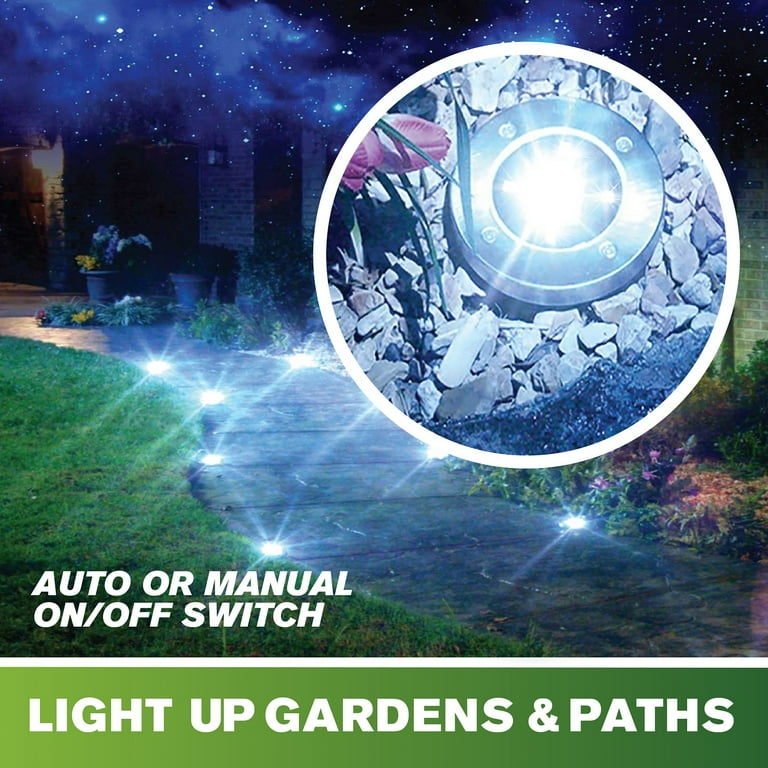 Bell + Howell Disk Lights - Solar LED Outdoor Path Lights, 4 Pack, As Seen on TV Bell + Howell Disk Lights - Solar LED Outdoor Path Lights, 4 Pack, As Seen on TV