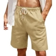 thumbnail image 2 of Mens Casual Shorts Summer Elastic Waist Wide Straight Leg Loose Knee Length Beach Shorts with Pockets, 2 of 8