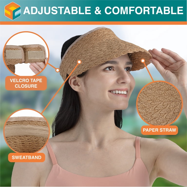 Wide Brim Sun Visor Hat Women UPF 50+ Large 4.8\
