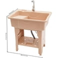 thumbnail image 7 of Utility Sink with Faucet, 31.5"W x 22.05" D x 33.5"H Laundry Tub for Laundry Room, Bathroom, Garage, Kitchen, Freestanding Utility Sink, 441 LBS Load Capacity, 7 of 7