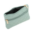 thumbnail image 3 of Unique Bargains 1 Pc Coin Purse Wallet Argyle Two Zippers Coin Purse Pouch Light Green, 3 of 5