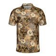 thumbnail image 2 of Customized Rite of Scottish 33 Brown Tropical Floral Men's Polo Shirt S-5XL, 2 of 5