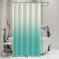 thumbnail image 3 of Teal Shower Curtains Beige and Turquoise Ombre Gradient Polyester Fabric Waterproof Bath Curtain Unique Design Bathroom Stall Decor Accessories Set with Hooks, 36W x 72H Inch, 3 of 6
