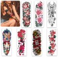 thumbnail image 1 of Aresvns Hermoso tatuaje temporal de primavera para mujeres y niñas (L19xW7) Tatuajes falsos de brazo completo Flores Mangas de tatuaje temporales impermeables Regalo de Navidad, 1 of 3