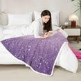 thumbnail image 7 of Colorful Glitter (No Glitter No Sequin) Pink Purple Sherpa Blanket Fantasy Fleece Blanket Plush Blanket for Bed Sofa Couch Bedroom Decor Fairy Dreamy Gradient Warm Fuzzy Blanket 40"x50", 7 of 7