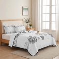 thumbnail image 7 of Quilts Twin XL Size, Grey Roses Soft Comforter Bedding Set for Bed, Romantic Floral Leaf Vintage Pastoral Botanical Lightweight Quilted Bedspread with Pillow Cover(2 Pieces), 68x98 Inch, 7 of 7