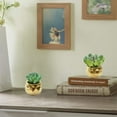 thumbnail image 4 of 4 Uds mini suculentas de simulación chapadas en oro flores bonsái decoración interior adornos plantas artificiales en macetas, 4 of 5