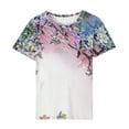 thumbnail image 5 of Otvok Women Fashion Summer Tops Printed Regular Short Sleeve Round Neck Blouses, 5 of 6