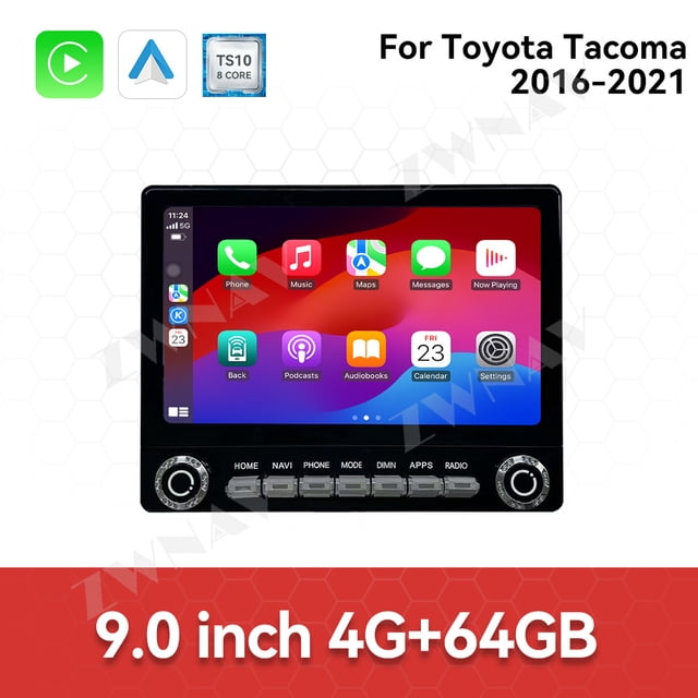 ZWNAV 9 inch Android 13 CarPlay Car Radio For Toyota Tacoma 2016-2021 Touch Screen Multimedia Player GPS Navigation Head Unit DSP