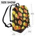 thumbnail image 2 of Xecao Orange Lemon Print Large Backpack Soft Leather for Women Travel with Compartment, Adjustable Convertible Strap, 2 of 4