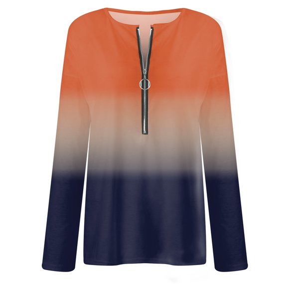 Aayomet Womens Shirts Women's Casual Tunics Long Sleeve Crewneck Sweatshirt Loose Fit Tops,A XXL