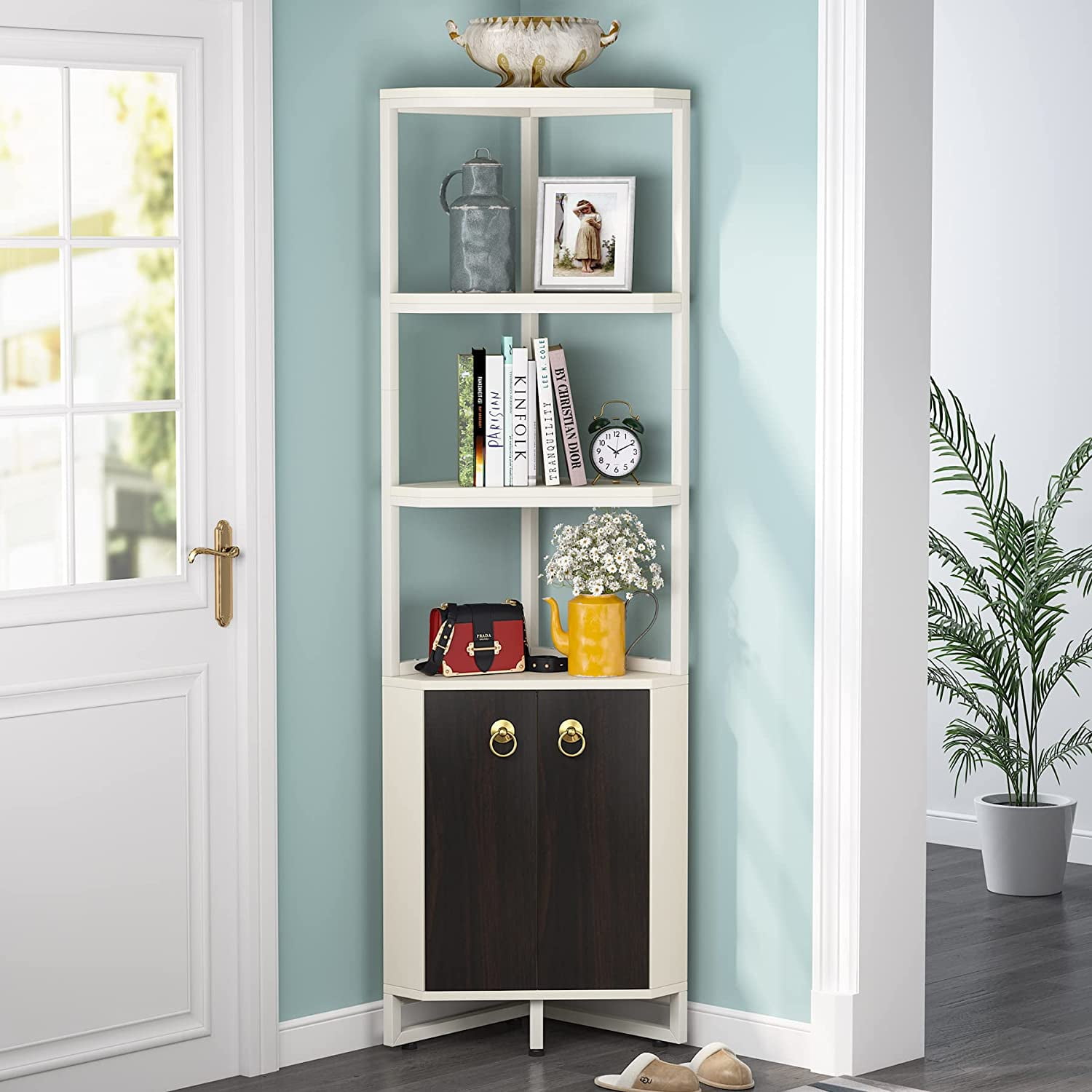 Buy Tribesigns 5Tier Corner with Doors, FreeStanding 70.87