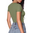 thumbnail image 3 of ORUYROP Combinaison à Manches Courtes et Manches Courtes Deep V Neck pour Vêtements pour Femmes, 3 of 5