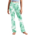 thumbnail image 1 of Odeerbi 2-13 Años Niñas Pantalones de Yoga de Pierna Ancha Tie-Dye Entrenamiento Baile Pantalones Deportivos Lindos Elasticidad Cintura Alta Pantalones de Pierna Recta, 1 of 9
