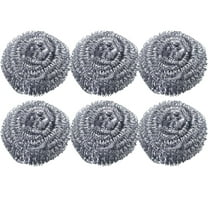 6 Pack Stainless Steel Scrubber, Steel Wool Srubber for Scouring Stubborn Messes from Pots and Pans, Stoves,Broiler Racks,Grills and More