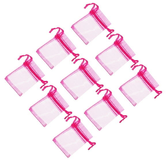 NUOLUX 100Ud Bolsas Para Joyería Confeccionadas En Organza Rosa Con Cordón Para Regalo Y Almacenamiento
