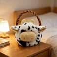 thumbnail image 3 of Cute Cow Plush Basket for Easter, 12.5" Spotted Stuffed Animal Tote with Handle, Soft Toy Storage for Home Decor, Unique Easter Gifts A, 3 of 6