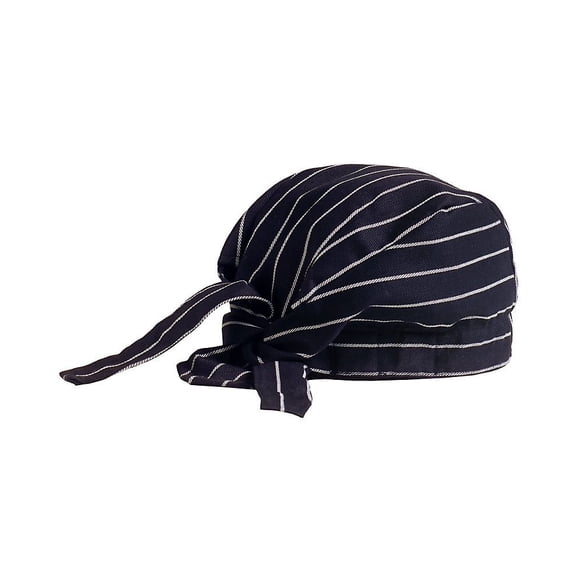KNG Tie Back Chef Hat - Adjustable Chef Cap for Men or Women - Black with White