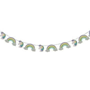 Unicorn Garland Glitter Party Decor Text 1.5m Long