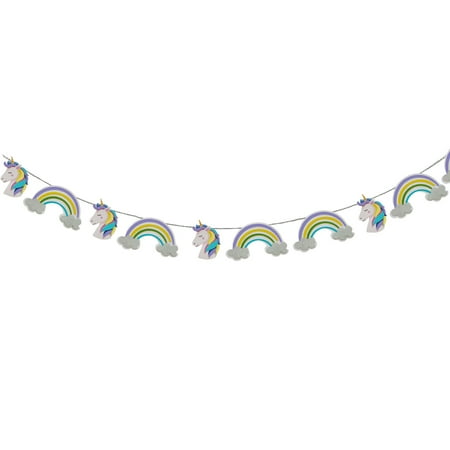 Unicorn Garland Glitter Party Decor Text 1.5m Long