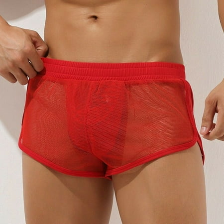 

Swimwear Panties Trunk Underwear Beach Boxer Men Mesh Sexy Sheer Shorts