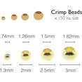 thumbnail image 5 of The Beadsmith Basic Elements Crimp Beads, 4 Vials in Assorted Sizes, Gold Color, Uniform Round Shape, No Sharp Edges, Designed to Secure The Ends of Jewelry Stringing Wires and Cables, 5 of 7