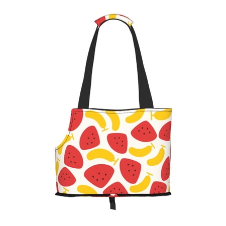 Dog Sling Carrier, Small Dog/Cat Soft Side Carrier Tote Bag for Subway/Shopping/Hiking/Travel-Fruit Background Pattern