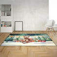 thumbnail image 2 of Merry Christmas Santa Reindeer Antlers Yorkshire Terrier Sleigh Xmas Winter Holiday Indoor Rug Yorkie Dog Lover Gifts Carpet Living Bed Room Sofa Home Decor - 00023, 2 of 5