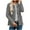 Gray, variant on Women Casual Coat Lightweight Button down Long Sleeve Shacket Jacket Fall Solid Color Outwear with Pockets