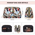 thumbnail image 2 of parrot owl Makeup Bag, Large Capacity Travel Cosmetic Bag for Women Girls- Travel Toiletry Bag Leather Portable Waterproof Makeup Case Organizer with Handle, 2 of 4