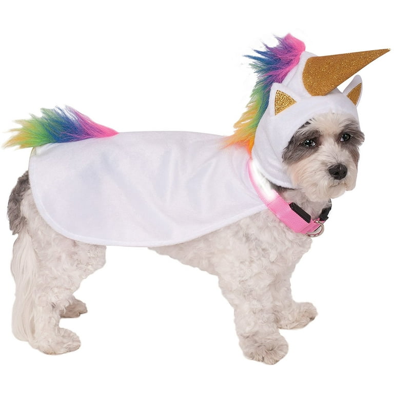 Unicorn Cape With Hood and Lightup Collar Pet Costume Unicorn Cape With Hood and Lightup Collar Pet Costume