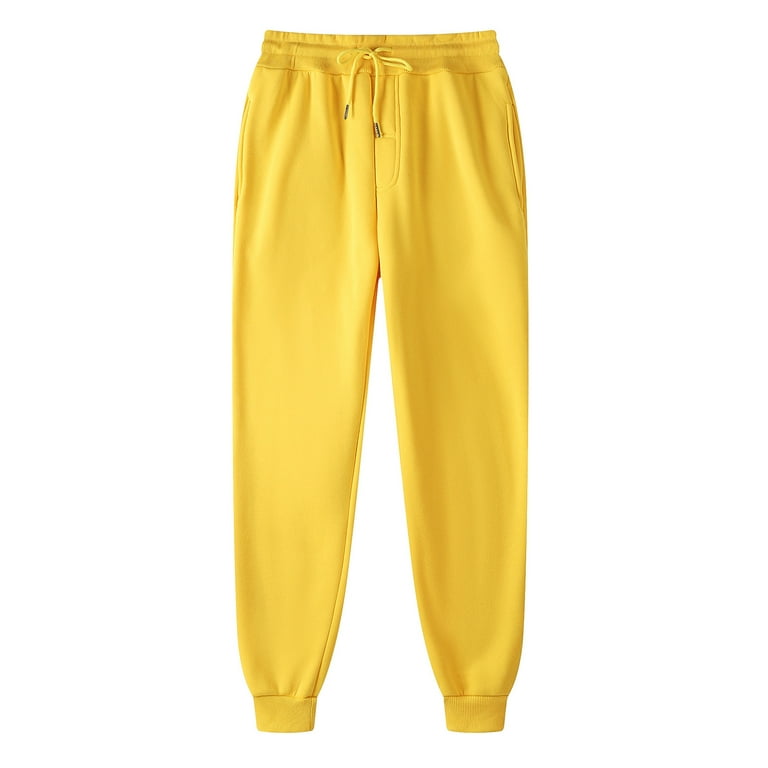 Women's Sweatpants Joggers Slacks Cotton White Yellow Gray Mid