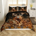 thumbnail image 2 of Hunting Deer King Duvet Cover Deer And Branches Bedding Set For Hunter Bedroom Decor With 2 Pillowcases,Brown Bedding Sets For Adult Teen Rustic Wildlife Bed Set 3Pcs（No Comforter）, 2 of 5