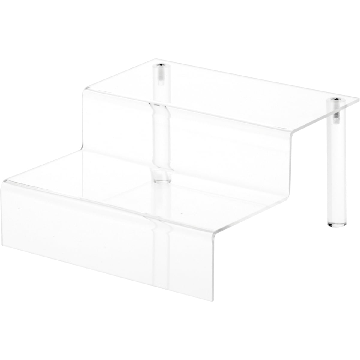 3 H x 12 W x 8 D Plymor Clear Acrylic Display Riser with Tray Handles 3/16 Thick