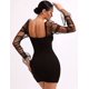 thumbnail image 5 of Sexy Sheer Mesh Sheer Bubble Club Vestido de mujer de manga larga Skinny Party Club Outfit (Negro) JAMW Sencillez, 5 of 5