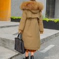 thumbnail image 6 of Womens Long Winter Coat Warm Maxi Down Jacket Waist Drawstring Adjustment, 6 of 7