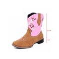 thumbnail image 4 of Rotosw Cowboy Boots For Women Mid Calf Western Boots Cowgirl Pull-On Vintage Shoes Pink 5.5, 4 of 6