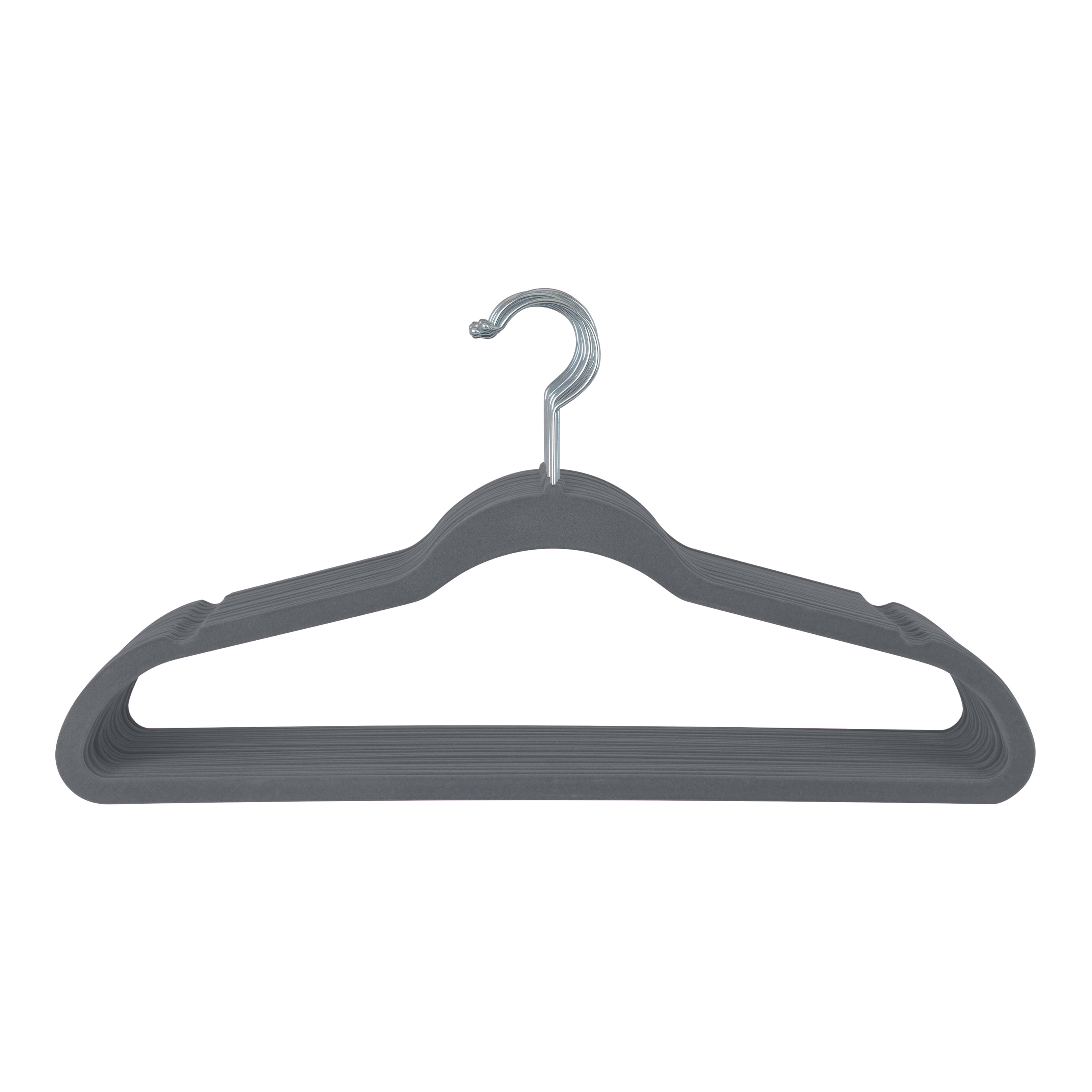 Simplify Adult 100 Pack Slim Velvet Suit Hangers in Grey