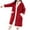 Red, variant on Kaemgyyd Womens Button down Nightgown Fuzzy Long Sleeves Winter Warm Sleepwear Fleece V Neck Color Block Robe Loungewear
