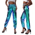 thumbnail image 2 of KAKOWELY 1 pantalón largo de estilo hip hop callejero, brillante, para ocio, deportivo, para mujer, elegante, holgado, transpirable, para niña y mujer., 2 of 5