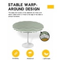 thumbnail image 2 of nqOlkjepod Sage Green Striped Round Tablecloth, Fitted Table Cover with Elastic for 36"-44" Round Tables, Modern Waves Abstract Water Ripple Table Cloth Outdoor Dinning Party Waterproof Tablecloths, 2 of 6