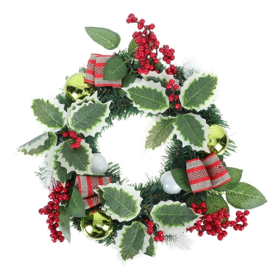 UPOUART PP Cloth Realistic Wreath with Light for Indoor and Outdoor Use