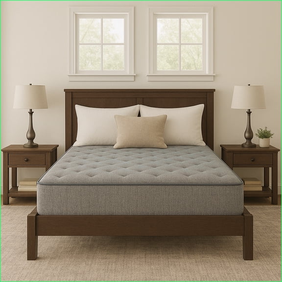 Mattresses, Restonic Comfort Care 9'' Two-Sided Medium Comfort Foam Core King Mattress | Grey Blue | Foam