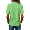thumbnail image 4 of DORKASM Womens Polo Shirts Short Sleeve Quick Dry Business Polo Shirts Buttons Casual V Neck Vocation Tops Plus Size Trendy Summer Shirts Green XL, 4 of 5