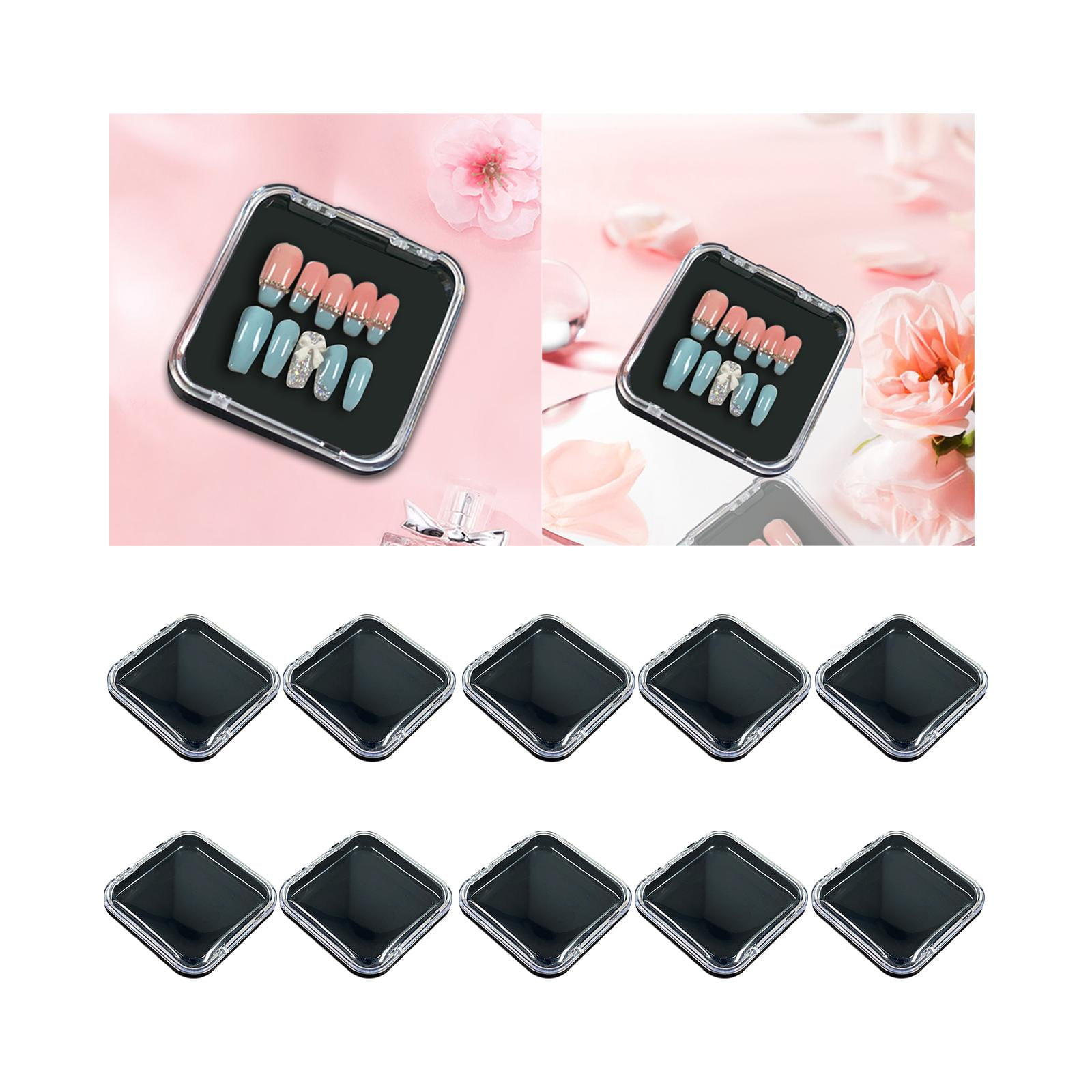 10Pcs Press on Nail Storage Boxes Nail Storage Box, False Nail Packaging Box