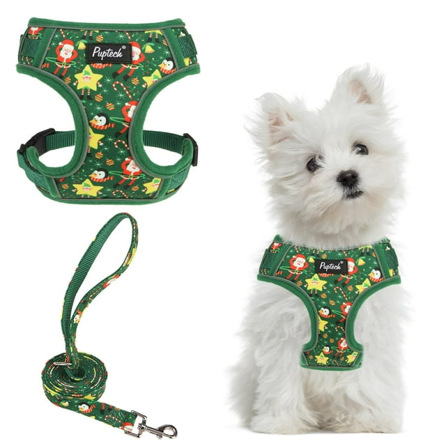 Set de arnés y correa para perros PUPTECK Christmas Small S
