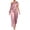Pink, variant on LEKWK Two Piece Sets for Women Dressy Satin One Shoulder Short Sleeve Top and High Waist Wide Leg Pants Summer Vacation Wedding Guest Outfits